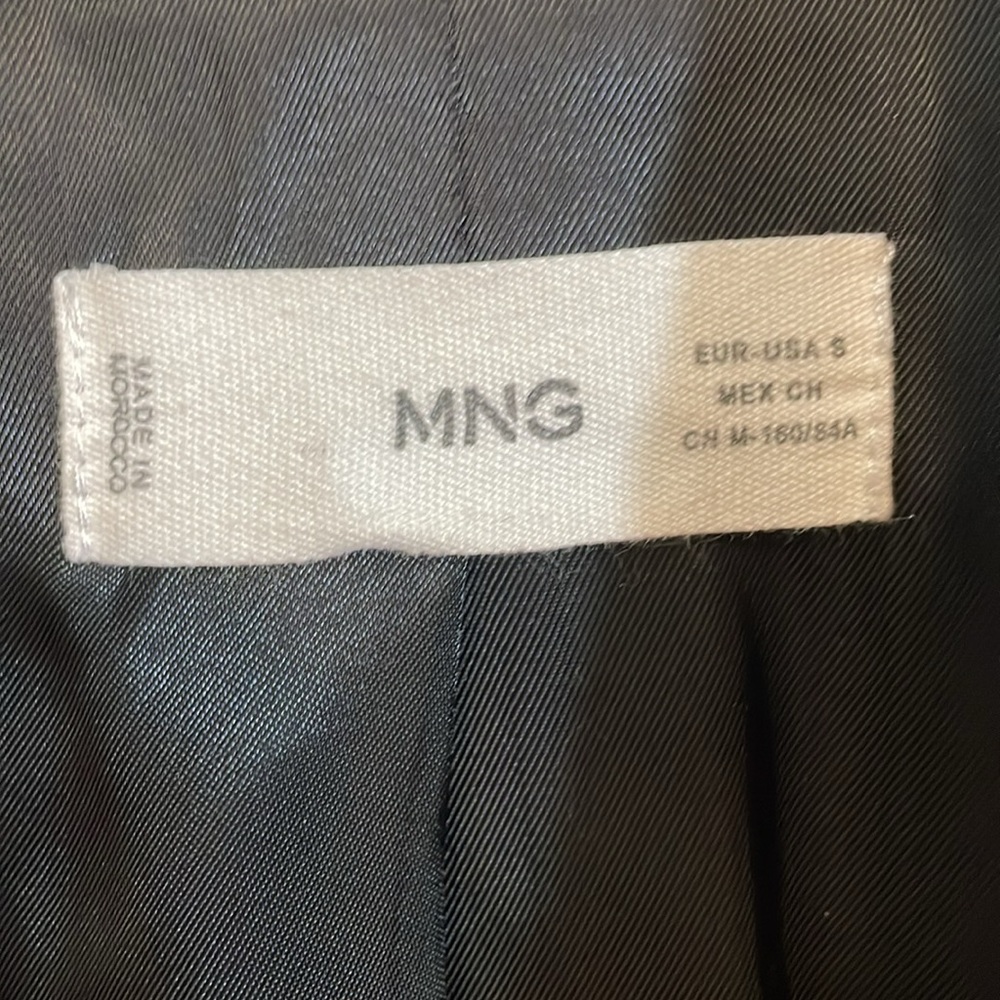 Mango MNG Houndstooth Check Print Double-Breasted Blazer Size S in Black&White - Picture 4 of 4